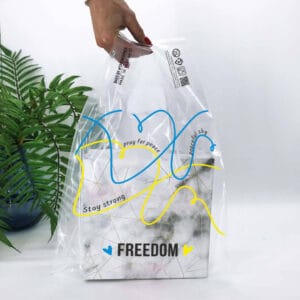 Пакет майка 34(2х8)х57см,51мкм, (50 шт.),LDPE харчовий,прозорий, “FREEDOM”