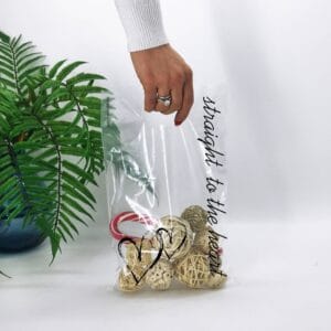 Пакет банан, 20х30(+2,5)см, 51мкм, (100 шт), прозорий, LDPE харчовий, “Straight to the heart”